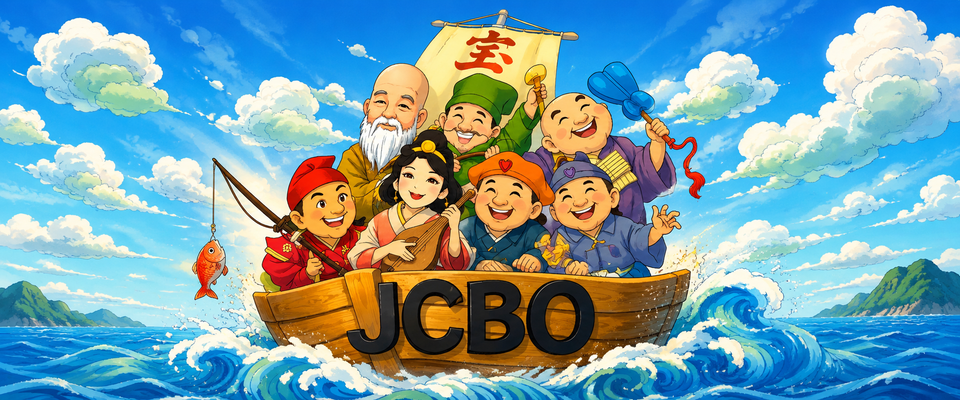 七福神と宝船で日本と中国・アジアの縁を表現するJCBOイメージ